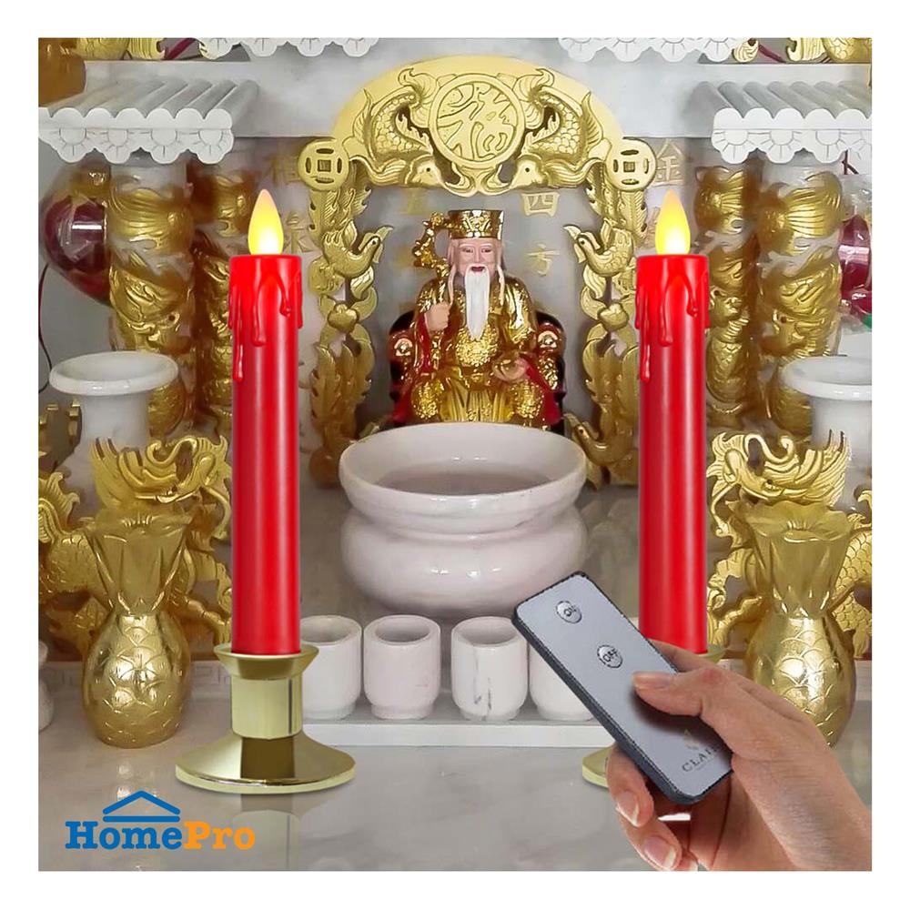 เชิงเทียน LED CLAIRE 0.06 วัตต์ WARM WHITE 18.5 ซม. สีแดง/ทอง