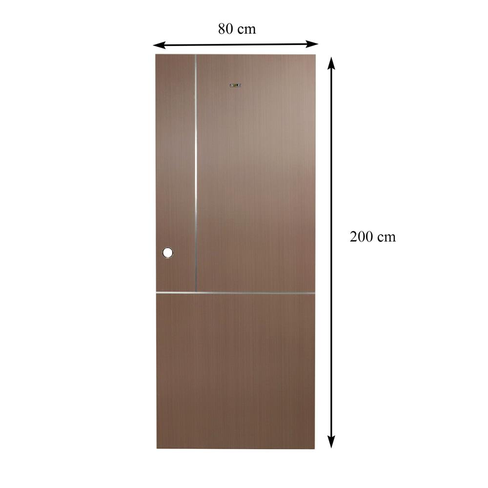ประตูภายใน UPVC AZLE LT-11 80X200 ซม. สีวอลนัท เจาะลูกบิด