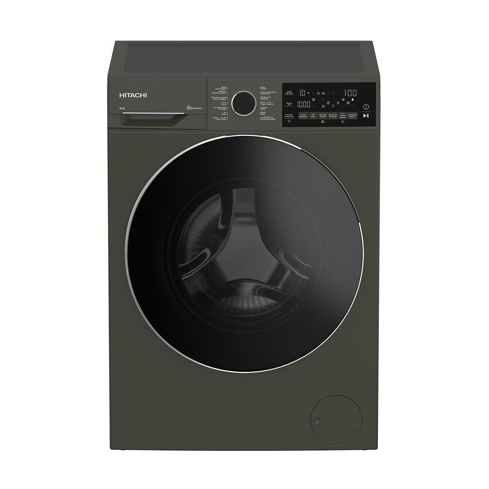 เครื่องซักผ้าฝาหน้า HITACHI BD100XFVEADM 10 กก. 1400RPM อินเวอร์เตอร์ สีเทา