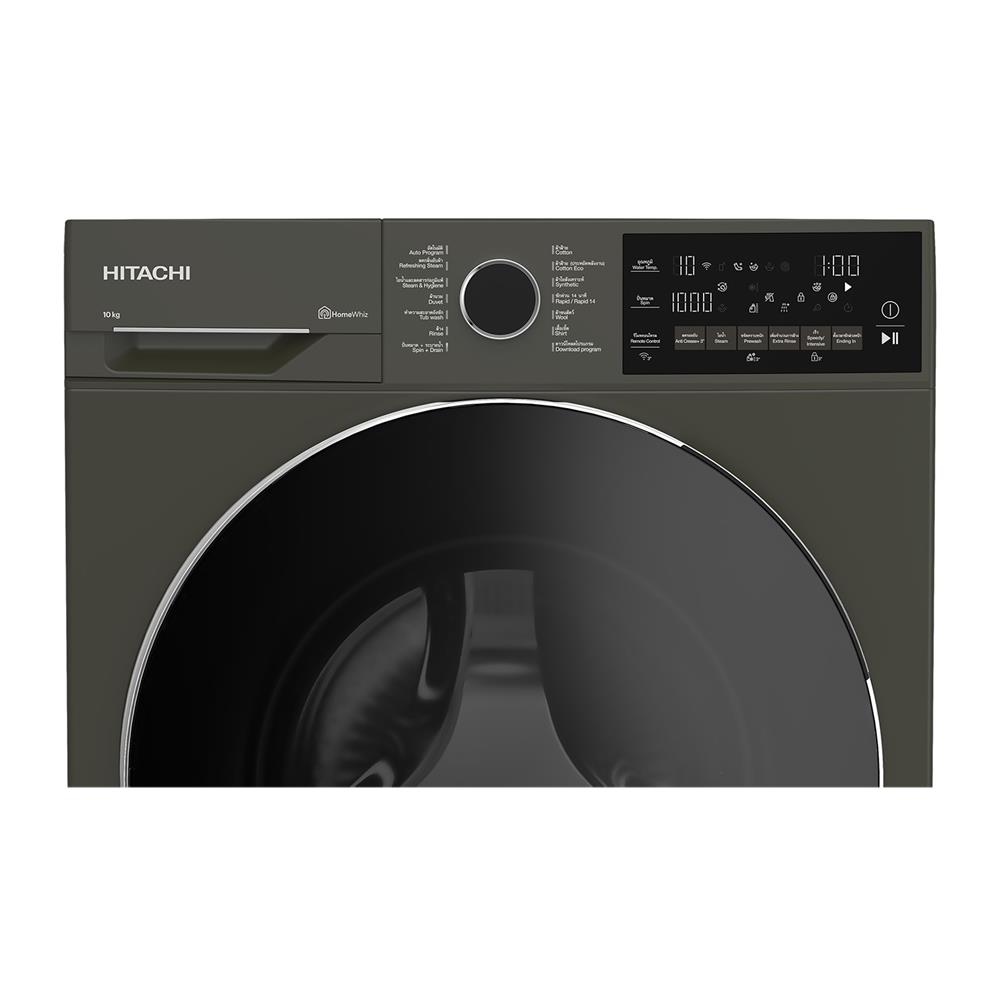 เครื่องซักผ้าฝาหน้า HITACHI BD100XFVEADM 10 กก. 1400RPM อินเวอร์เตอร์ สีเทา