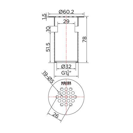 สะดืออ่างล้างหน้าแบบรูรังผึ้ง KARAT FAUCET KA-26-277-50_1