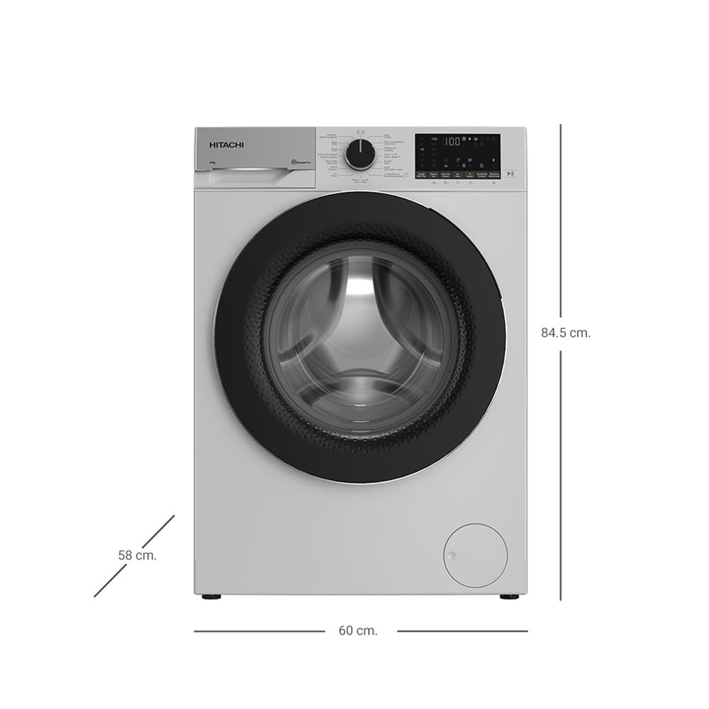 เครื่องซักผ้าฝาหน้า HITACHI BD90YFVE 9 กก. 1400RPM อินเวอร์เตอร์ สีขาว