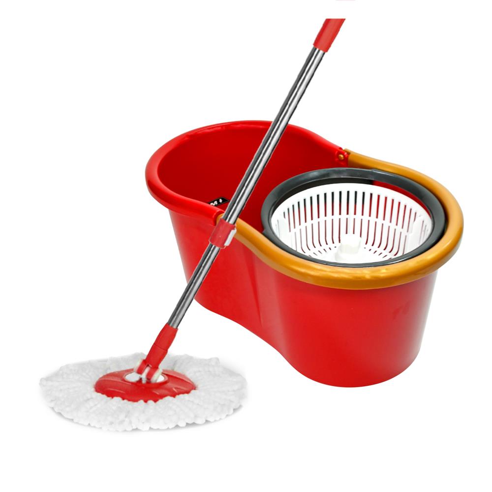 ชุดอุปกรณ์ถังปั่นพร้อมไม้ม็อบ FARCENT WW6104 สีแดง