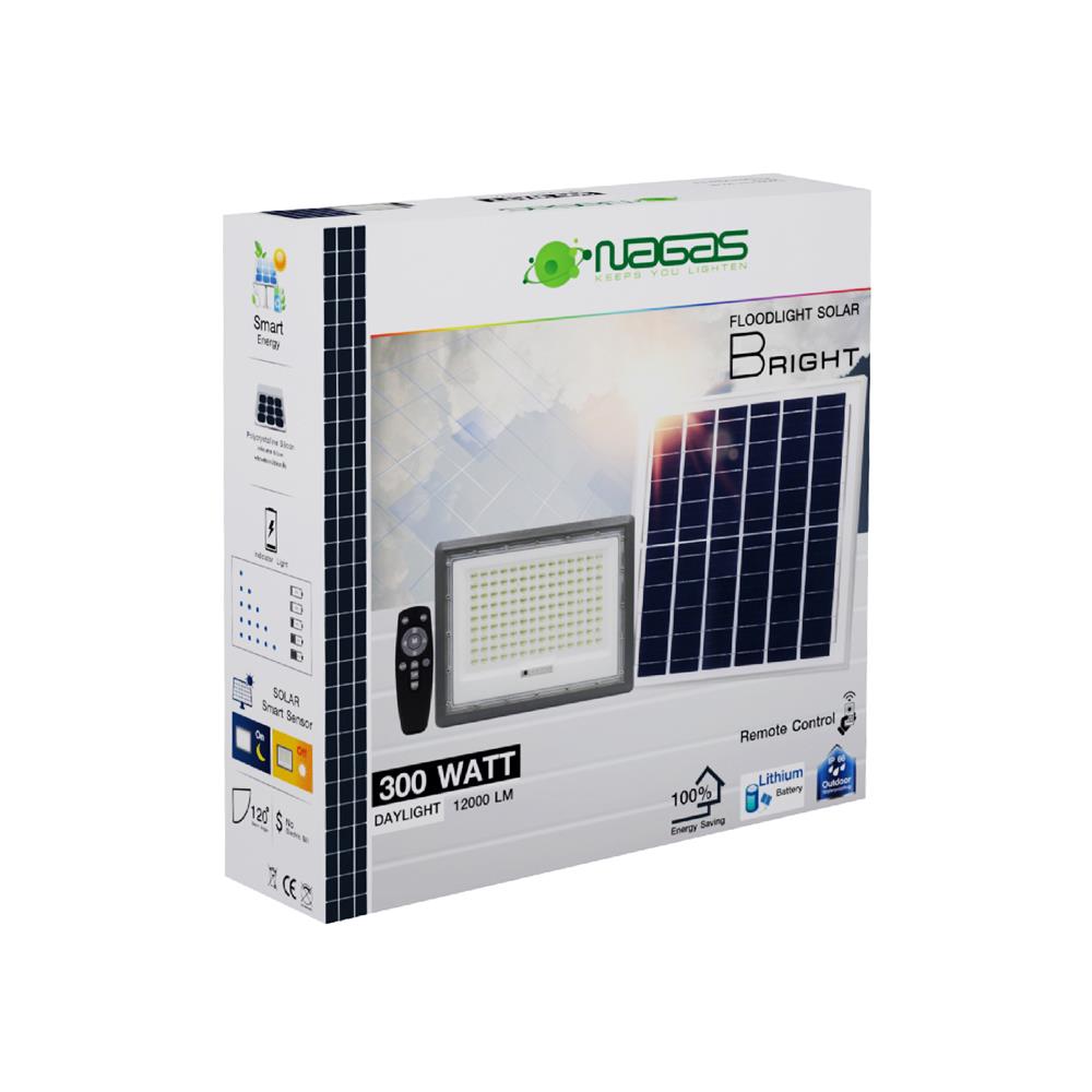 ไฟสปอตไลท์ SOLAR NAGAS BRIGHT 300 วัตต์ DAYLIGHT สีเทา