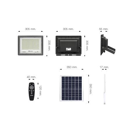 ไฟสปอตไลท์ SOLAR NAGAS BRIGHT 300 วัตต์ DAYLIGHT สีเทา_9