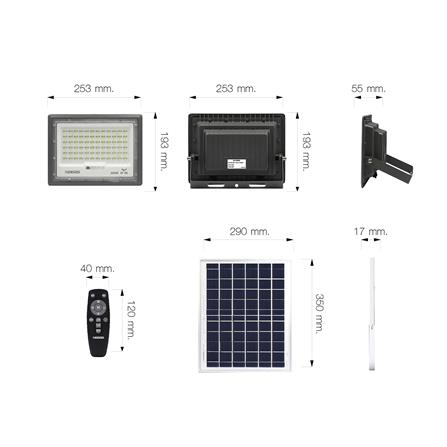 ไฟสปอตไลท์ SOLAR NAGAS BRIGHT 200 วัตต์ DAYLIGHT สีเทา_9