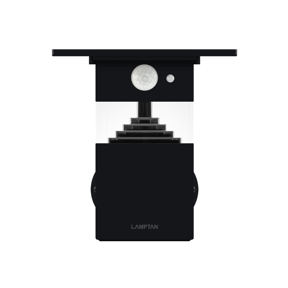 ไฟผนังภายนอก SOLAR LAMPTAN SHADE 8 วัตต์ WARM WHITE สีดำ