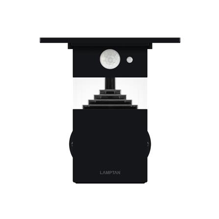 ไฟผนังภายนอก SOLAR LAMPTAN SHADE 8 วัตต์ WARM WHITE สีดำ_1