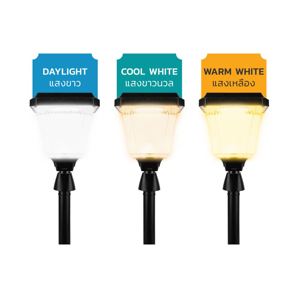 ไฟจัดสวน SOLAR LAMPTAN FOUNTAIN 2 วัตต์ DAYLIGHT/COOL WHITE/WARM WHITE สีดำ
