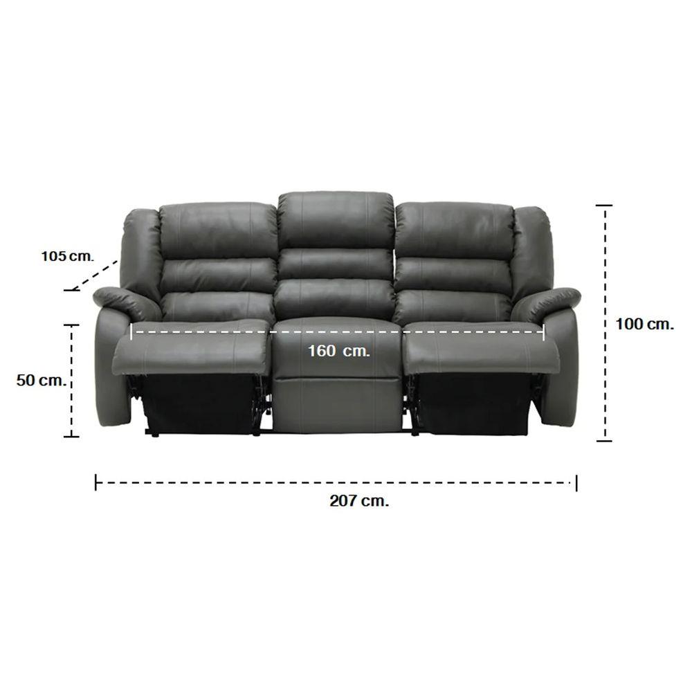 RECLINER 3 ที่นั่ง KONCEPT PICO สีเทา