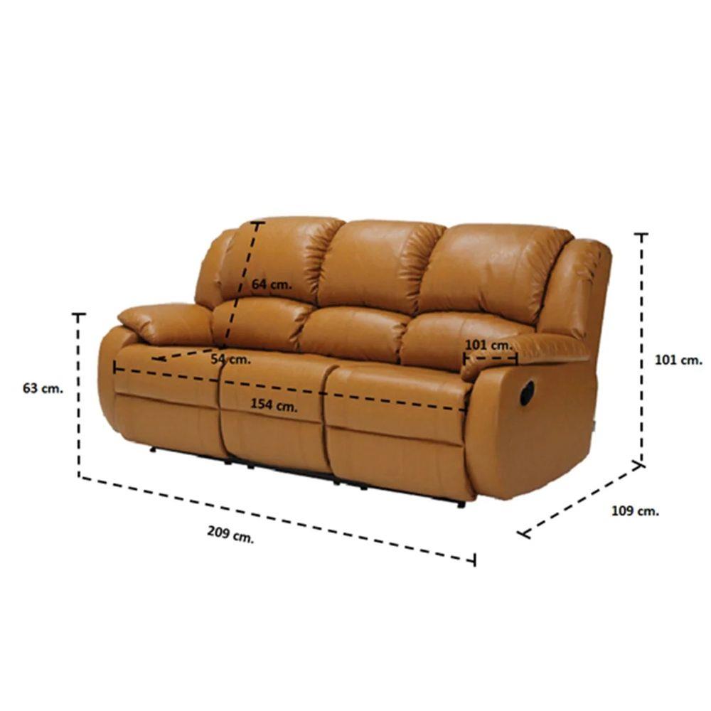 RECLINER 3 ที่นั่ง KONCEPT BANARIS สีน้ำตาลอ่อน