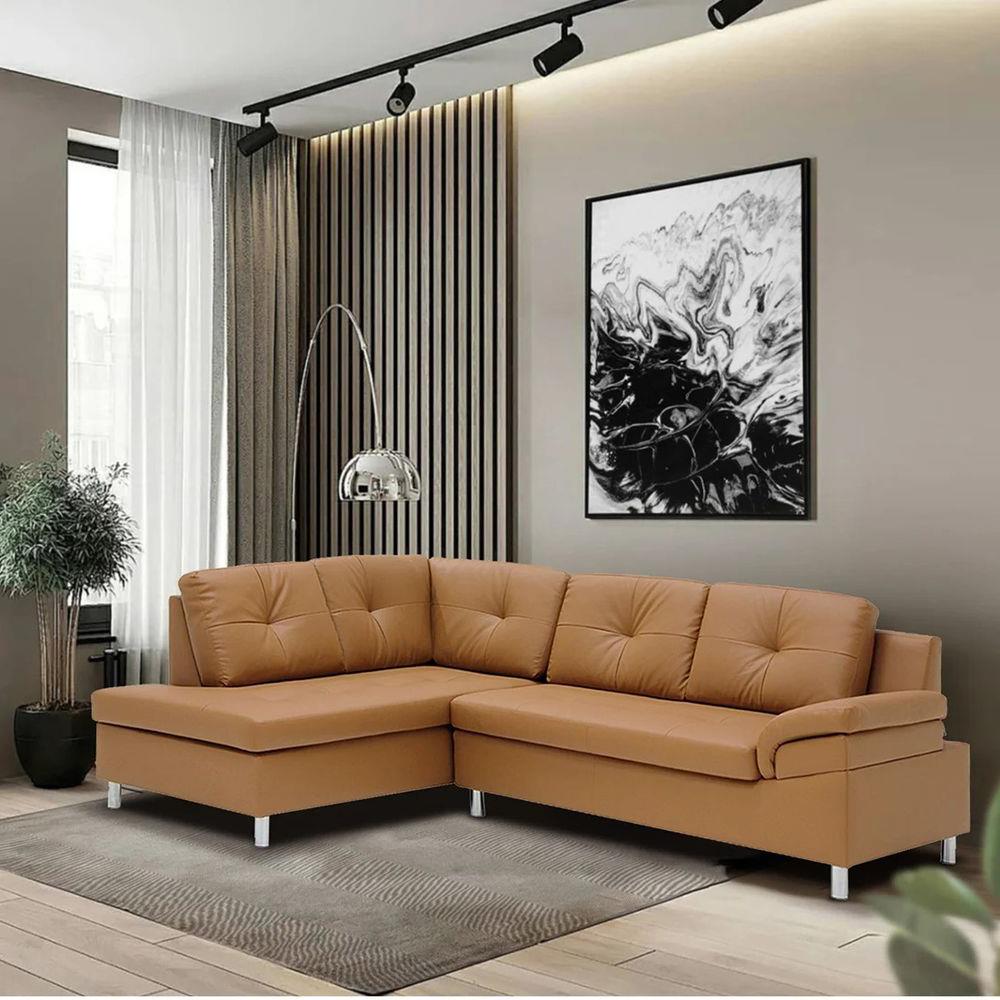 โซฟาเข้ามุมซ้าย KONCEPT TRUMBLE สีคาราเมล