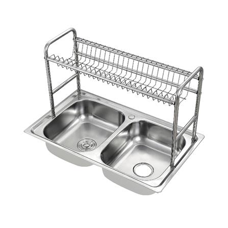 ซิงค์ฝัง 2 หลุม DYNA HOME DH-8550-B1 เงิน_0