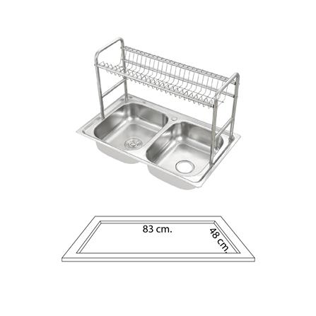 ซิงค์ฝัง 2 หลุม DYNA HOME DH-8550-B1 เงิน_5