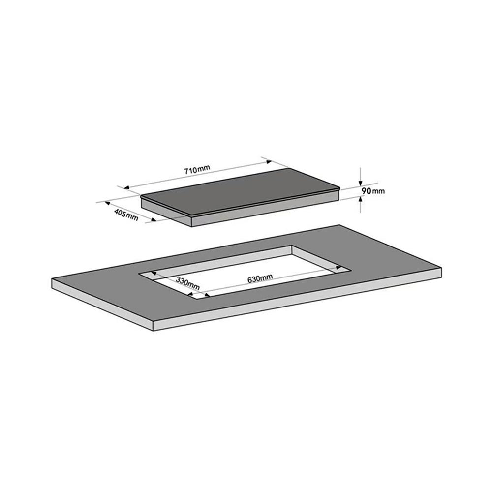 เตาฝัง+เครื่องดูดควัน TECNOSTAR SET HD 3590+HOB 207141 GB