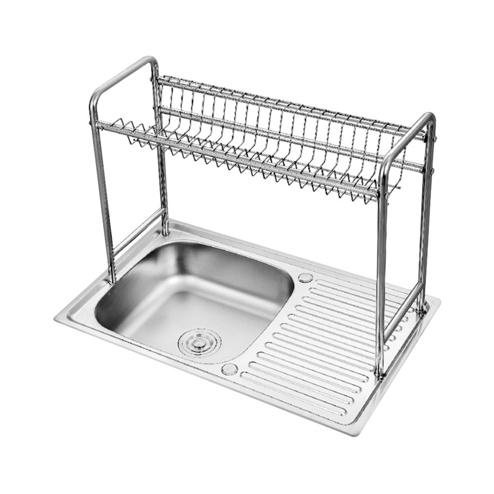 ซิงค์ฝัง 1 หลุม 1 ที่พัก DYNA HOME DH-8050-C1 สีเงิน