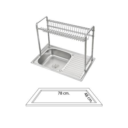 ซิงค์ฝัง 1 หลุม 1 ที่พัก DYNA HOME DH-8050-C1 สีเงิน_4