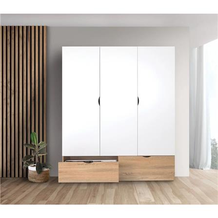 ตู้เสื้อผ้า 3 บานเปิด KONCEPT HAVIN WO150 150 ซม. สีขาว_4