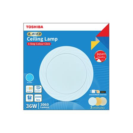 ไฟเพดาน LED TOSHIBA RLDT01C036VACTH1 16 นิ้ว 36 วัตต์ DAYLIGHT/COOL WHITE/WARM WHITE  สีขาว_2