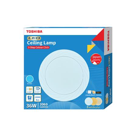 ไฟเพดาน LED TOSHIBA RLDT01C036VACTH1 16 นิ้ว 36 วัตต์ DAYLIGHT/COOL WHITE/WARM WHITE  สีขาว_4