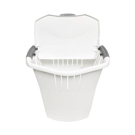 ตะกร้าผ้าล้อลากฝาปิด PLIM 14752 สีขาว/เทา_2