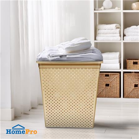 ตะกร้าผ้าเหลี่ยมสูง PLIM SAND 14760 สีส้ม_3