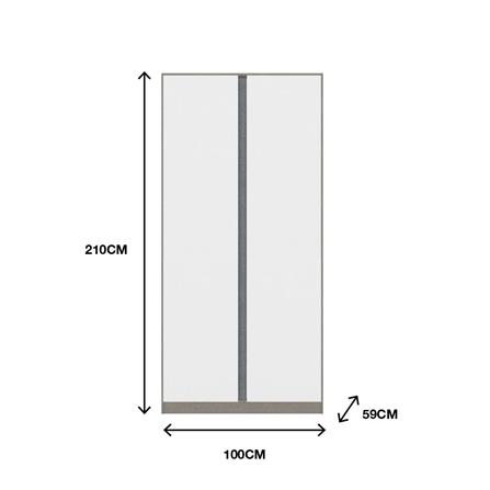 ตู้เสื้อผ้า 2 บานเปิด KONCEPT BLOX 100 ซม. สีขาว_2