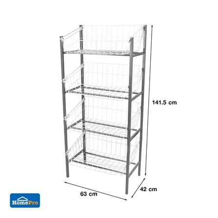 ชั้นวางของ 4 ชั้น ME LIVING SUPER 42X63X141.5 ซม. สีเทา_4