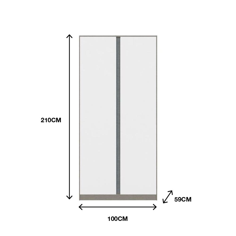 ตู้เสื้อผ้า 2 บานเปิด KONCEPT BLOX DE01 100 ซม. สีขาว