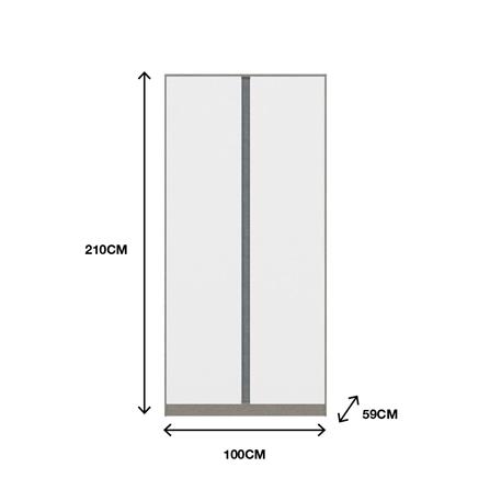 ตู้เสื้อผ้า 2 บานเปิด KONCEPT BLOX DE01 100 ซม. สีขาว_2