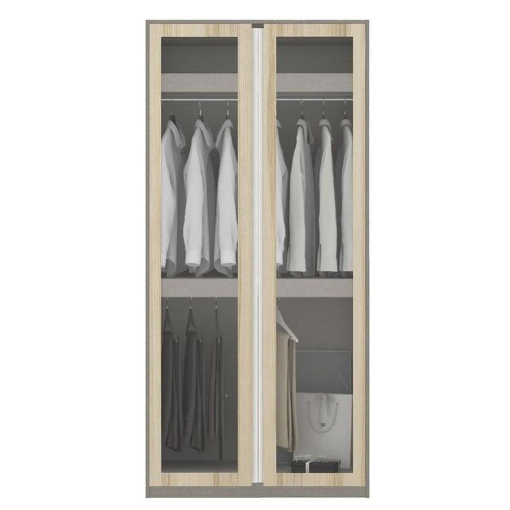 ตู้เสื้อผ้า 2 บานเปิด KONCEPT BLOX DE04 100 ซม. สีไม้อ่อน