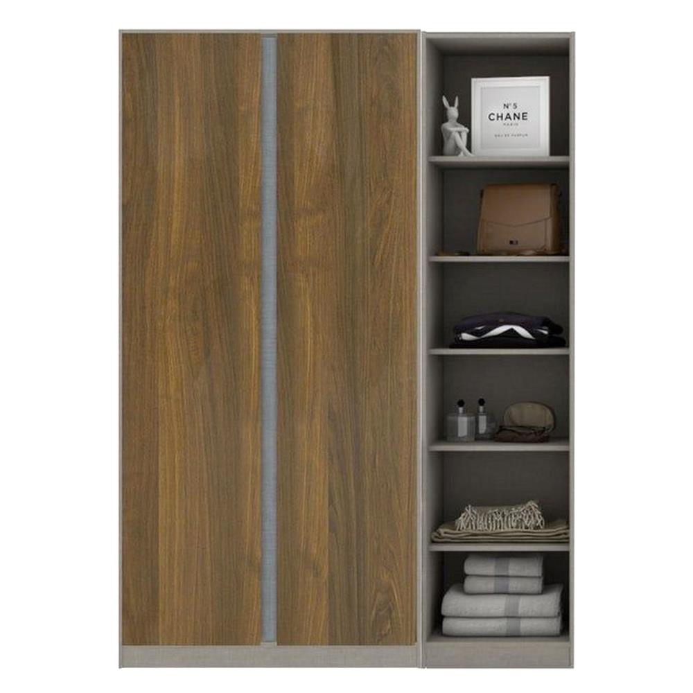 ตู้เสื้อผ้า 2 บานเปิด KONCEPT BLOX 150 ซม. สีไม้เข้ม