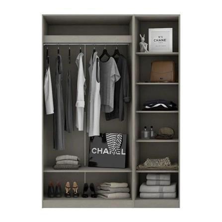 ตู้เสื้อผ้า 2 บานเปิด KONCEPT BLOX 150 ซม. สีไม้เข้ม_1