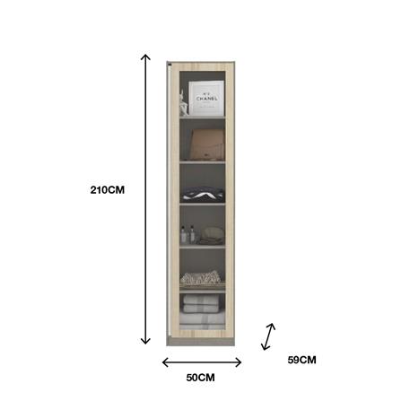 ตู้เสื้อผ้าบานเปิดขวา KONCEPT BLOX 50 ซม. สีไม้อ่อน_2
