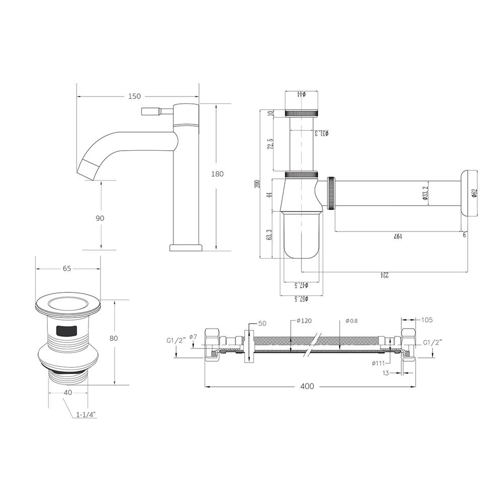 ชุดก๊อกอ่างล้างหน้า MOYA MY-1011
