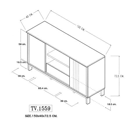 ตู้วางทีวี INHOME TV1559 150 ซม. สีเชสนัท/กราไฟท์_7