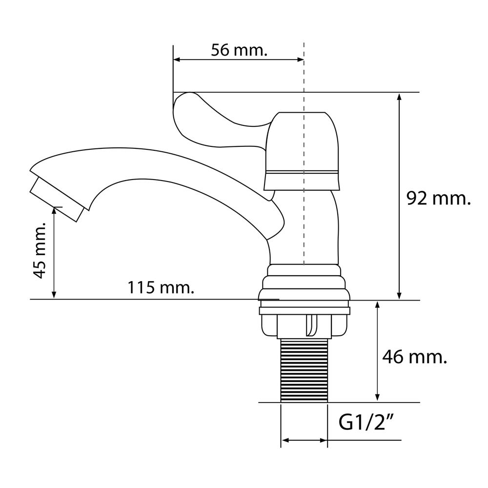 ก๊อกอ่างล้างหน้า BATH TIME BT-001-2 สีโครม