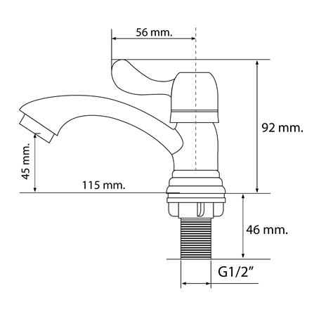ก๊อกอ่างล้างหน้า BATH TIME BT-001-2 สีโครม_5