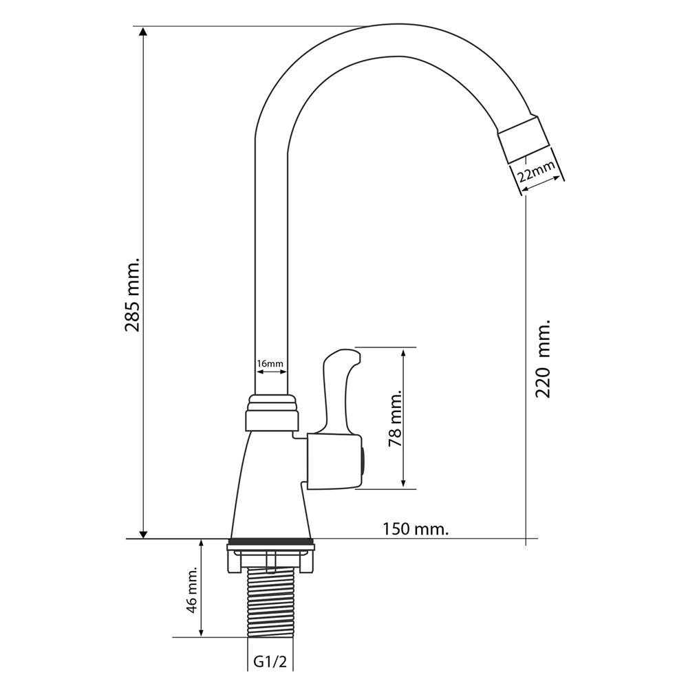 ก๊อกซิงค์เดี่ยวเคาน์เตอร์ BATH TIME BT-001-4