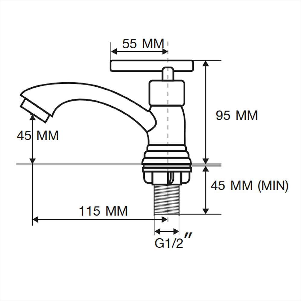 ก๊อกอ่างล้างหน้า BATH TIME BT-002 สีโครม