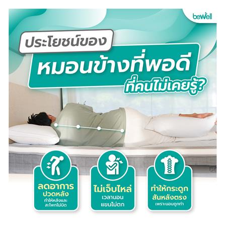 หมอนข้าง ใยสังเคราะห์ BEWELL MICRODOWN สีขาว_2