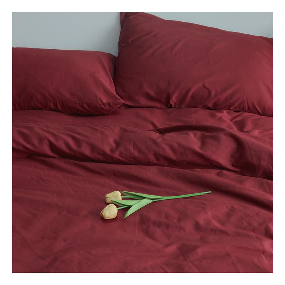 ชุดผ้าปูที่นอน 6 ฟุต 7 ชิ้น BENEATH BURGUNDY RED