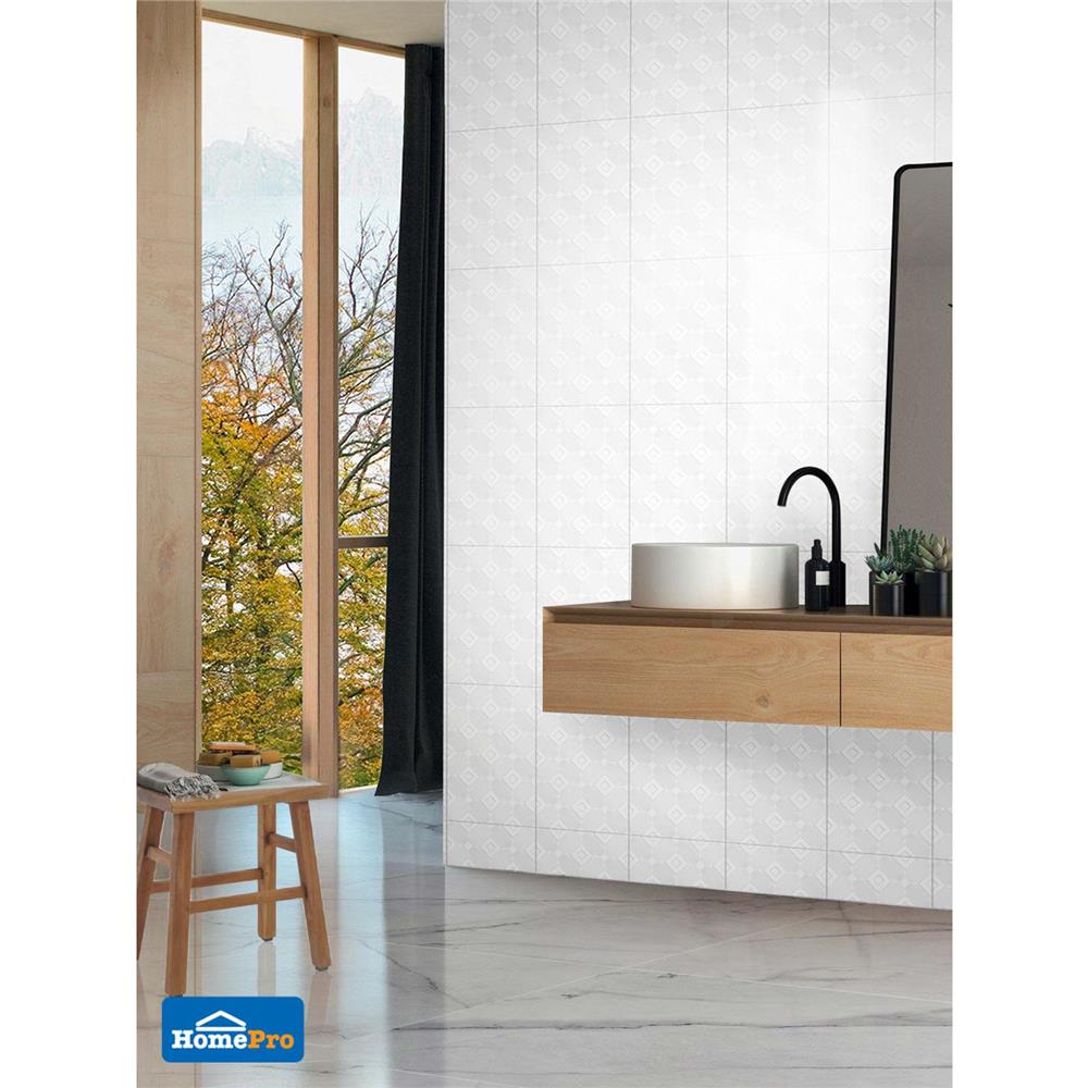 กระเบื้องผนัง 25x40 ซม. TARA กลอรี่ ขาว