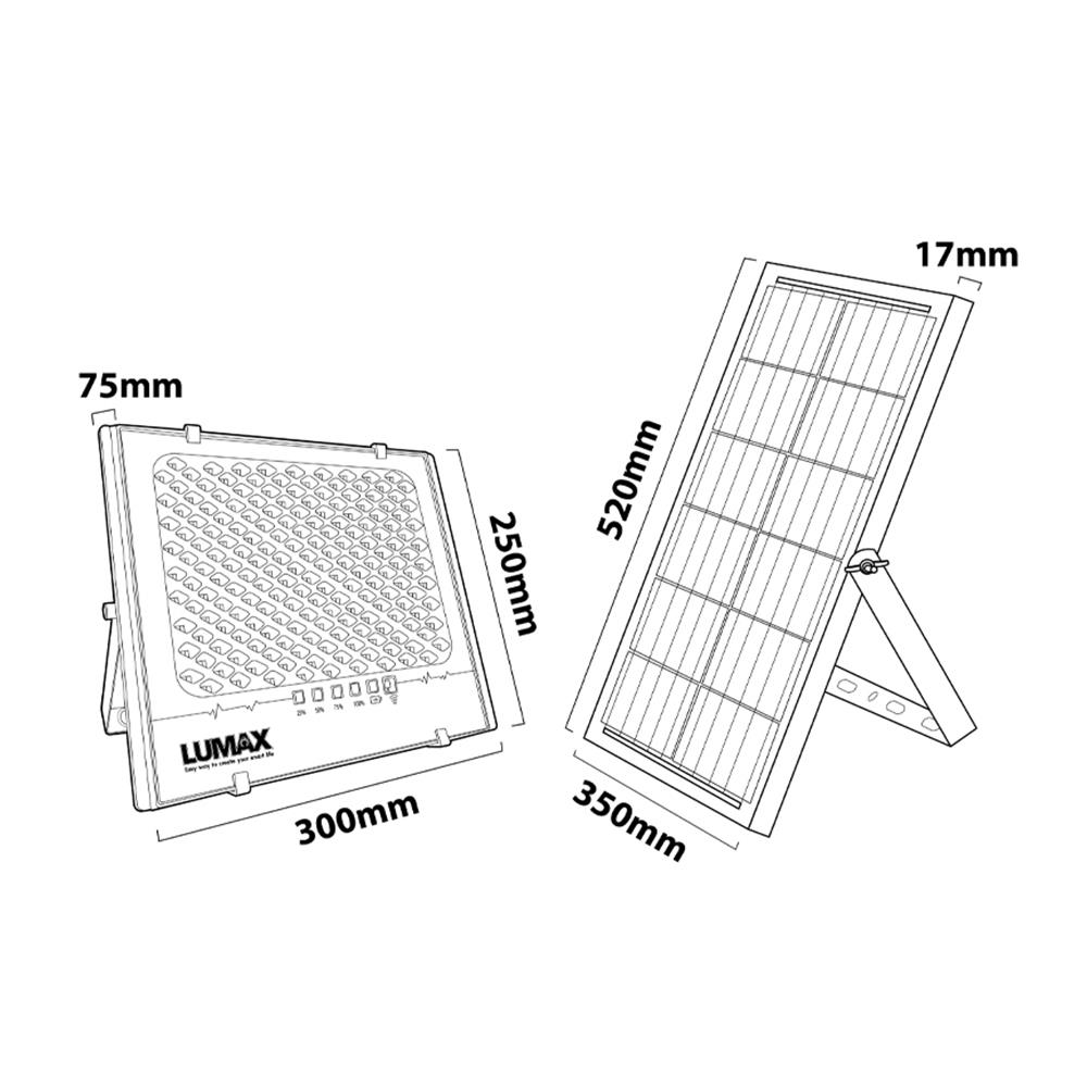 ไฟสปอทไลท์ SOLAR LUMAX 58-L0023 200 วัตต์ เดย์ไลท์ สีเทา