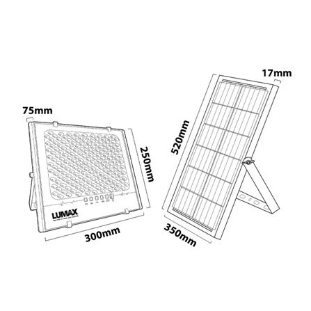 ไฟสปอทไลท์ SOLAR LUMAX 58-L0023 200 วัตต์ เดย์ไลท์ สีเทา_6