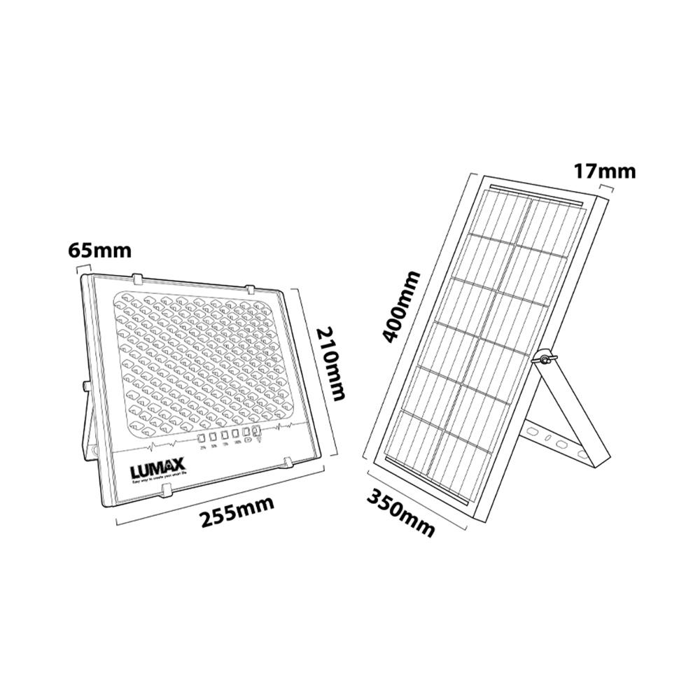 ไฟสปอทไลท์ SOLAR LUMAX 58-L0022 100 วัตต์ เดย์ไลท์ สีเทา