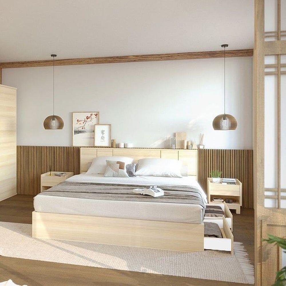 เตียง 5 ฟุต KONCEPT HAKONE สีไม้อ่อน