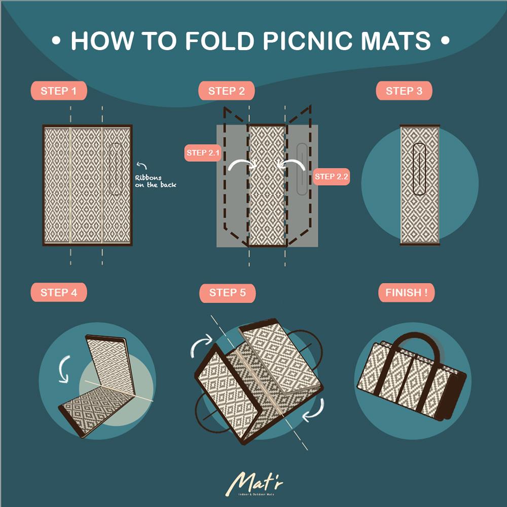 เสื่อพกพา MAT-ER HOLLY 90X180 ซม. สีขาว-แดง