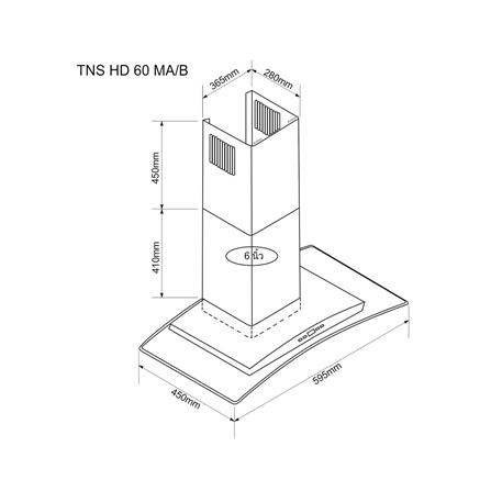เครื่องดูดควันกระโจม TECNOSTAR HD 60 MA/B 60 ซม._2