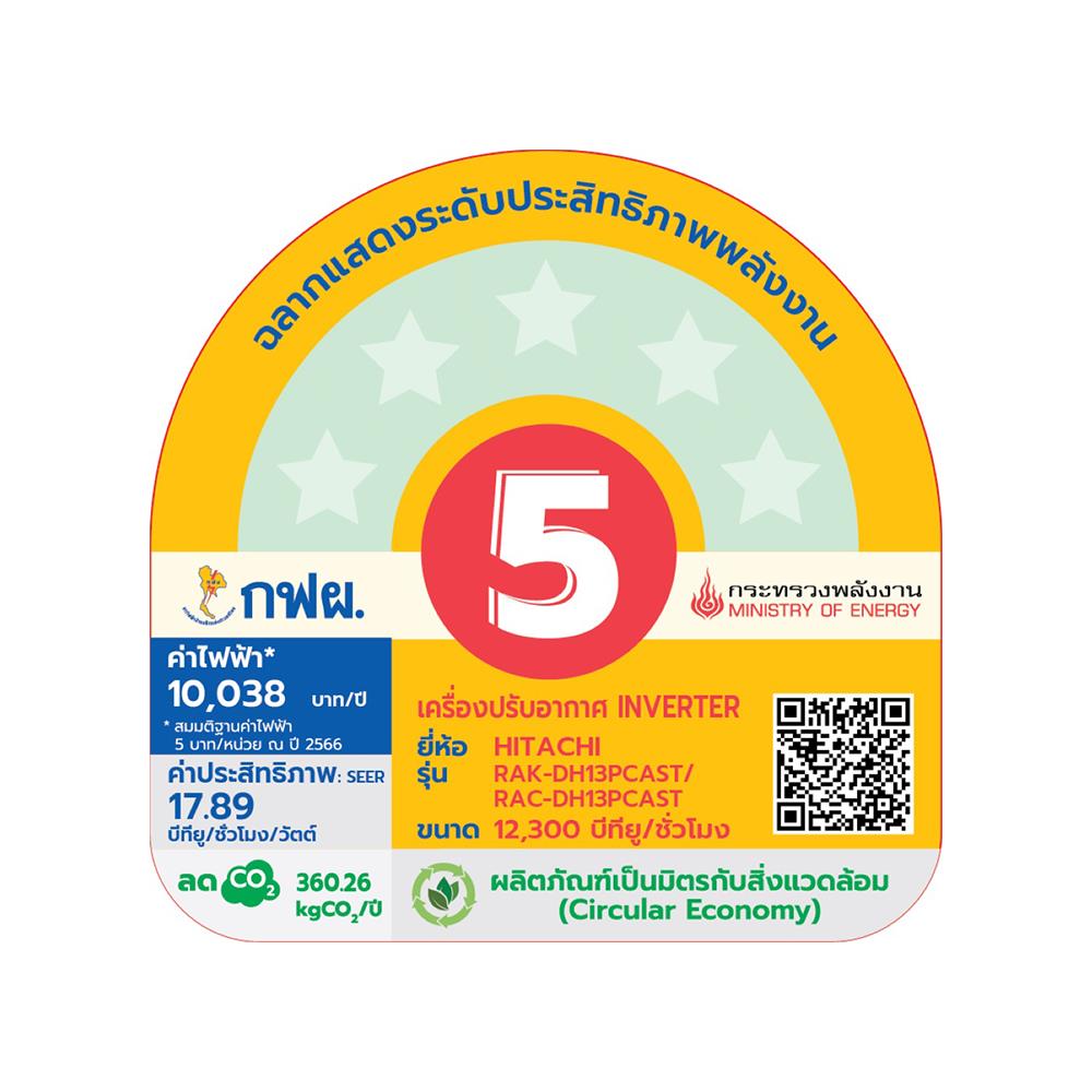 แอร์ผนัง HITACHI RAK/RACDH13PCAST 12300 บีทียู อินเวอร์เตอร์